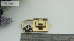 Drip Glue Flowers Small Square Lock For Handbag RL-BLK077