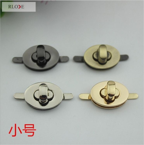 Bag Oval Shape Flat Metal Turn Locks RL-BLK014(Small)