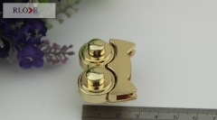 Owl shape light gold handbag decorative push lock RL-BLK083
