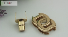 Multi-color hanging plating metal handbag twist turn lock RL-BLK056