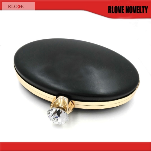 Novelty design Oval Shape Diamond Lock Head Metal Frame With Plastic Box For Purse H-024