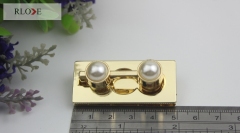 Pearl decoration handbag metal lock RL-BLK032