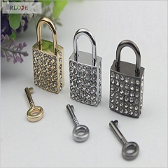 Diamond decoration small square padlock for handbag RL-BLK054