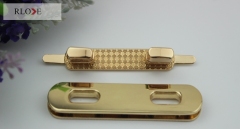Hot arrival fashion light gold double handbag metal turn lock RL-BLK153