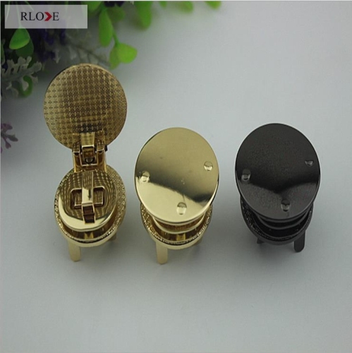 Bag metal fitting 2 color zinc alloy round twist turn lock RL-BLK139