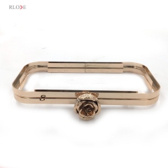 Luxury metal square clutch hardware frame with plastic shell L-015