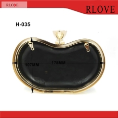 New arrival clutch bag box with gold metal frame H-035