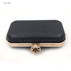 Luxury metal square clutch hardware frame with plastic shell L-015