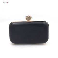 Luxury metal square clutch hardware frame with plastic shell L-015