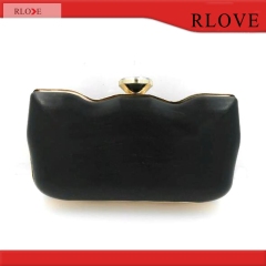 Shoulder cross-body custom evening bag metal frame with plastic box H-049