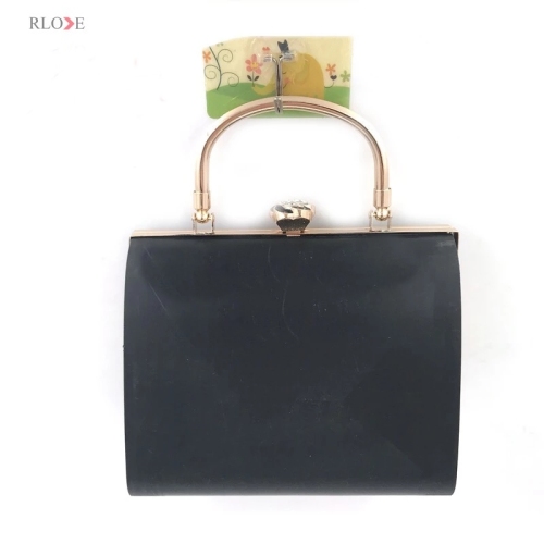 Square shaped gold color evening bag box and metal frame L074