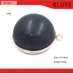 Round shape metal box purse frame with plastic shell L-042