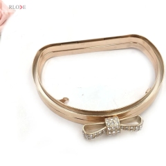 Fashion Handbag Accessories Half-Round Metal Clutch Box Purse Frame L051