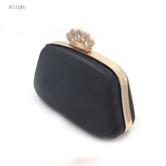 Diamond decorative evening bag box and metal frame L-019