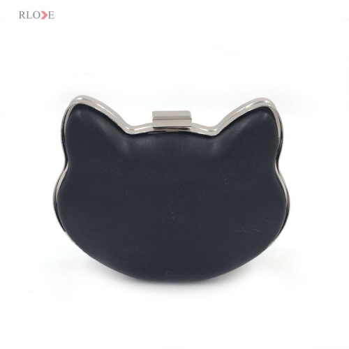 Cute cat shape purse box metal frame L-023