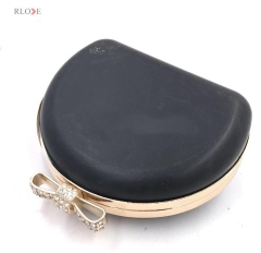 Fashion Handbag Accessories Half-Round Metal Clutch Box Purse Frame L051