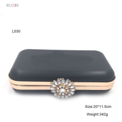 Rhinestone Decorative Evening Clutch Bag Box And Metal Frame L-030