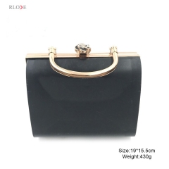 Square shaped gold color evening bag box and metal frame L074