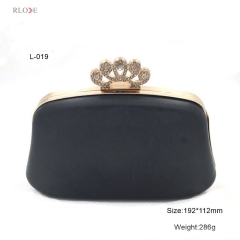 Diamond decorative evening bag box and metal frame L-019