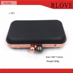 New design double color ball lock head purse box metal frame L-021