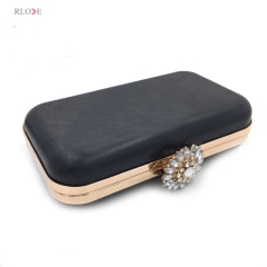 Rhinestone Decorative Evening Clutch Bag Box And Metal Frame L-030