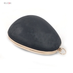 Evening Bag Fashion DIY Six Inch Egg Shape Clutch Purse Box Metal Frame With Hanging Light Gold