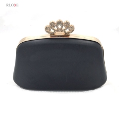 Diamond decorative evening bag box and metal frame L-019