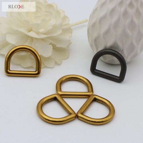 Custom fashion handbag hardware zinc alloy D-rings buckle for leather handbag RL-DR049-19MM