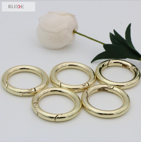 Light gold metal snap O ring hook for handbag strap RL-SPOR012
