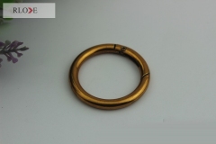 Wholesale bag antique gold metal spring o ring hook key ring RL-SPOR013-32MM
