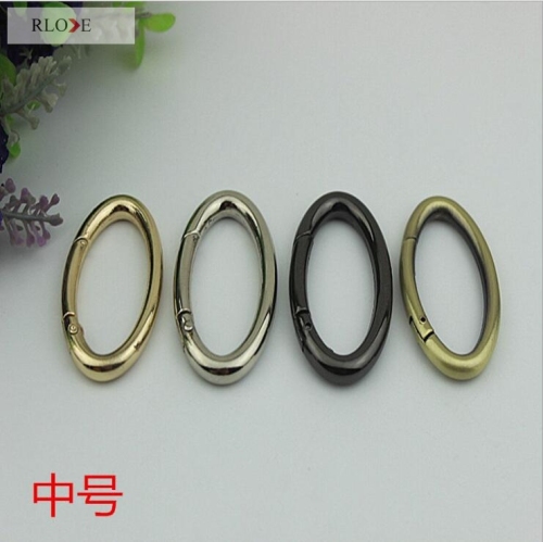 Factory supply metal spring gate oval o ring snap hook for bag accessories RL-SPOR017(Medium)