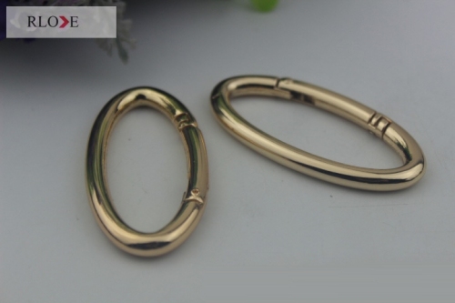 Gold Carabiner Spring Gate Key Chain Metal oval Ring Openable Keyring RL-SPOR015(Large)