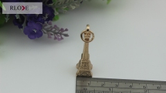 High Quality Custom Handbag Die Cut Metal Hang Logo Tag with Eiffel Tower RL-LCP013