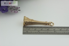 High Quality Custom Handbag Die Cut Metal Hang Logo Tag with Eiffel Tower RL-LCP013