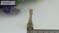 High Quality Custom Handbag Die Cut Metal Hang Logo Tag with Eiffel Tower RL-LCP013