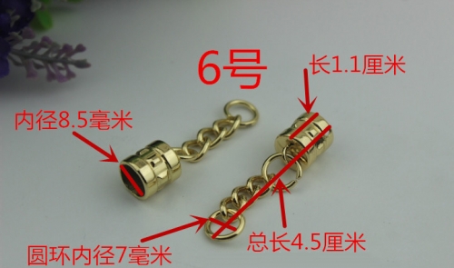 No.6 Decorative hardware handbag metal chain with bell pendants RL-LCP021
