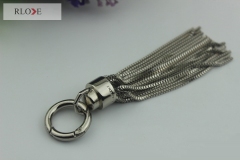 Gunmetal Color Keychain Spring Hooks Metal Bell Pendant with Tassel RL-LCP028