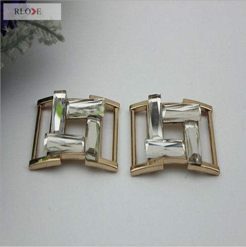 Metal diamond square buckle hardware for shoes buckle RL-SB05