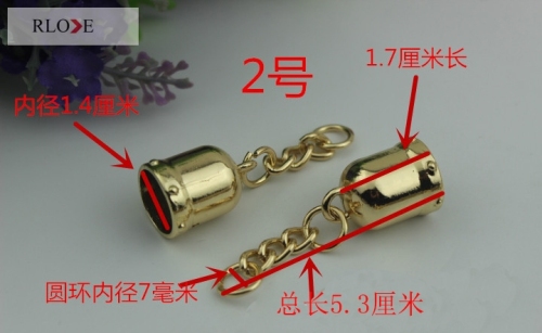 No.2 Factory price gold bag decorative hardware metal chain jewelry bell pendants RL-LCP022