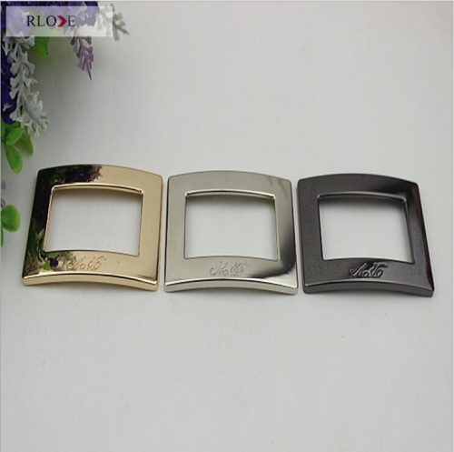 Metal light gold silver shoes square buckle RL-SB03