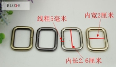 Professional manufacturer 4 color iron wire metal square buckles for bags RL-ISB07-26MM