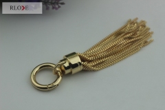 Gunmetal Color Keychain Spring Hooks Metal Bell Pendant with Tassel RL-LCP028