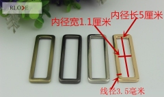 Bag accessories zinc alloy rectangle ring golden metal square adjustable buckle for purse RL-SB017-50MM