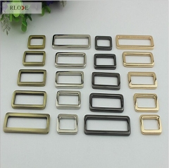 Bag accessories zinc alloy rectangle ring golden metal square adjustable buckle for purse RL-SB017-50MM