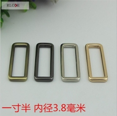 Prevailing Asia Bag Accessories Zinc Alloy Light Gold Shoulder Buckles Flat Metal Square Rings 37.39 MM For Handbag