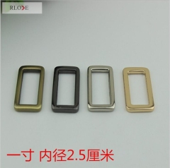 Fashionable Rectangle Shape Bag Metal Buckles 1 Inch Zinc Alloy Light Gold For Handbag Accessories