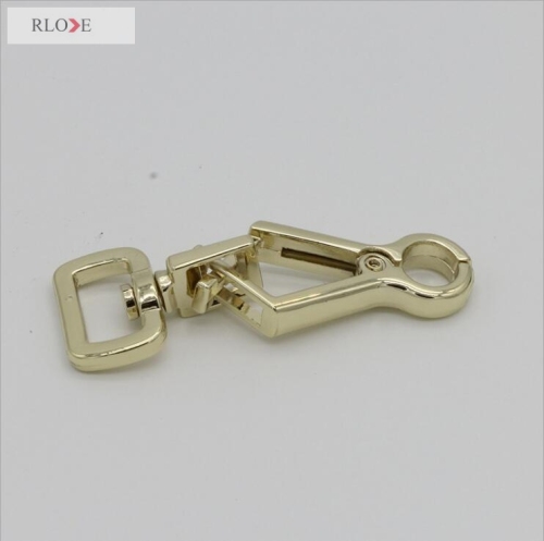 Customized light gold metal spring snap hooks for dog leashes RL-SP018