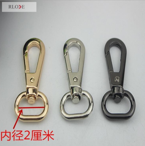 OEM oval shape zinc alloy swivel spring snap clip bag strap hook for handbag RL-SP082-20MM