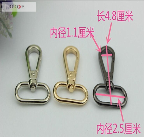 Bag hardware fittings zinc alloy silver handbag clasp metal snap hook RL-SP106-25MM