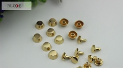 Wholesale handbag hardware gold 10mm feet copper rivet nails RL-RT011